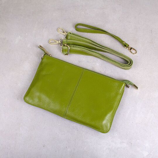 Женская сумка клатч, зеленая П1885