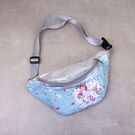 Детская сумка поясная, бананка, Единорог, голубая П1979