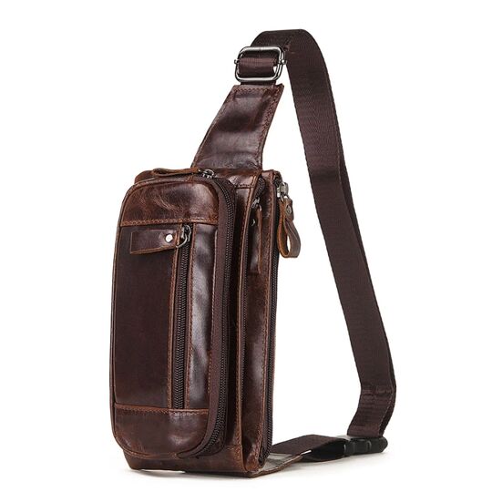 Поясна сумка для чоловіків KAVIS, коричнева П1988