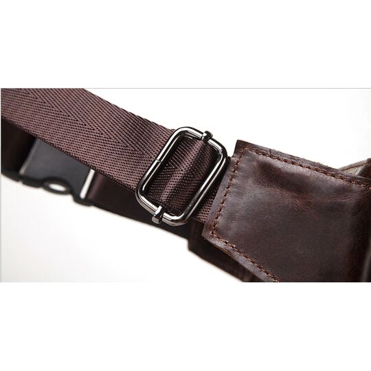Поясна сумка для чоловіків KAVIS, коричнева П1988