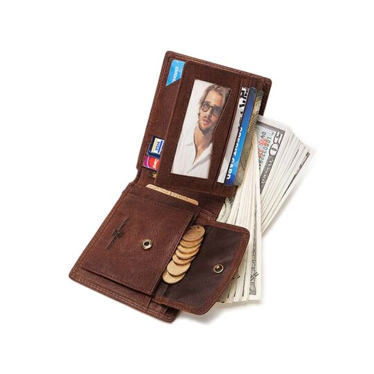 Гаманець чоловічий KAVIS, коричневий П1990