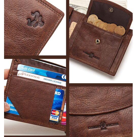 Гаманець чоловічий KAVIS, коричневий П1990