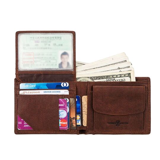 Гаманець чоловічий KAVIS, коричневий П1990