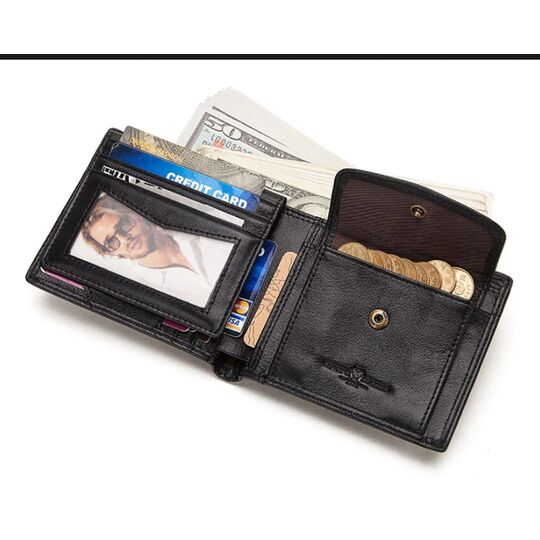 Кошелек мужской KAVIS, черный П1991