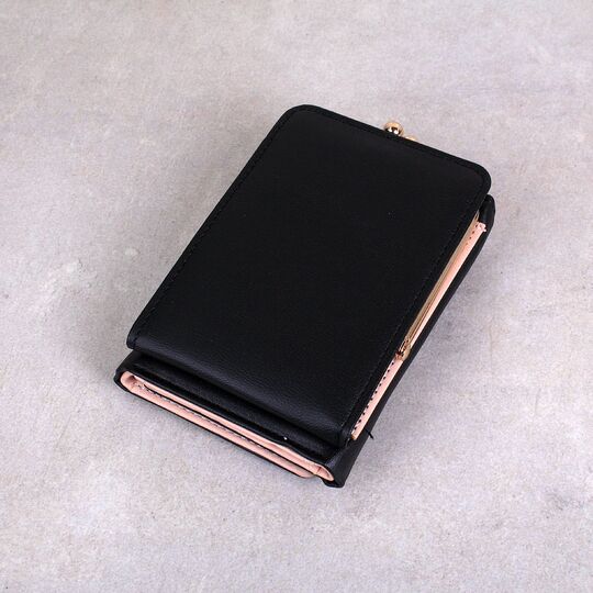 Женский кошелек "HENGSHENG", черный П2003