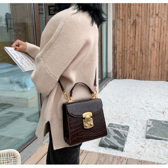 Женская сумка клатч, коричневая П2034