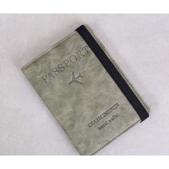 Обложка для паспорта, зеленая П2043