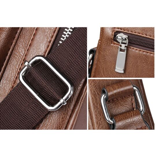 Мужская сумка VORMOR, черная с кошельком, П2066