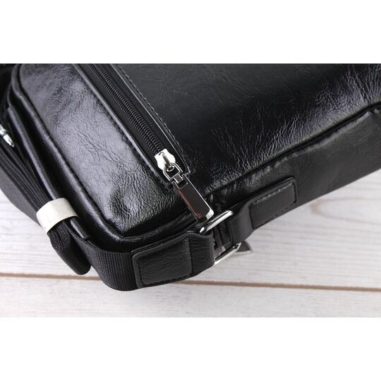 Мужская сумка VORMOR, черная с кошельком, П2066