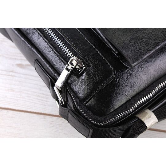 Мужская сумка VORMOR, черная с кошельком, П2066