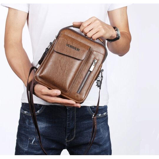 Чоловіча сумка VORMOR, коричнева з гаманцем, П2067