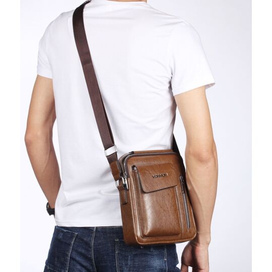 Чоловіча сумка VORMOR, коричнева з гаманцем, П2067