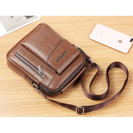 Чоловіча сумка VORMOR, коричнева з гаманцем, П2067