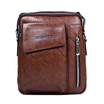 Мужская сумка VORMOR, коричневая с кошельком, П2068