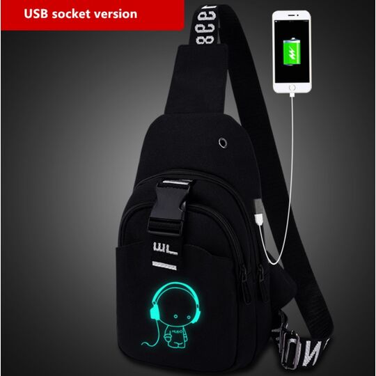 Мужская сумка слинг, черная П2113