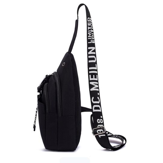 Мужская сумка слинг, черная П2113