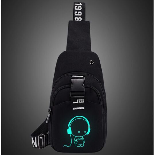 Мужская сумка слинг, черная П2113