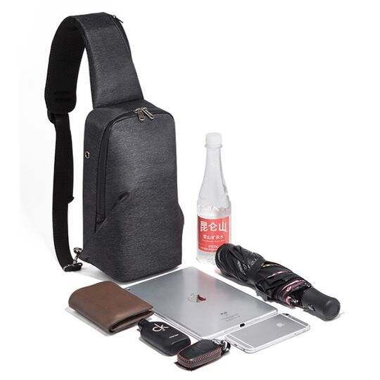 Чоловіча сумка слінг, чорна П2114