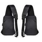 Чоловіча сумка слінг, чорна П2114