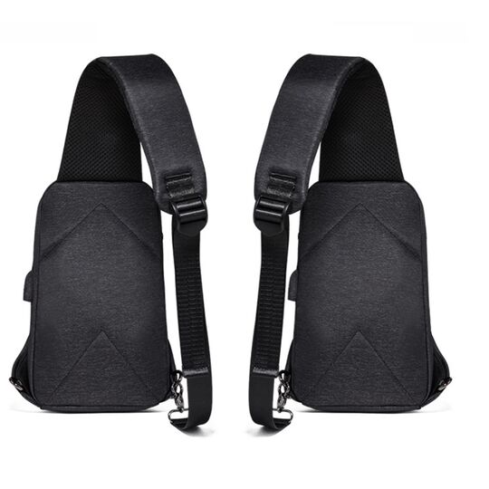 Мужская сумка слинг, серая П2115