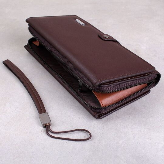 Барсетка мужская "LEINASEN", коричневая П2120