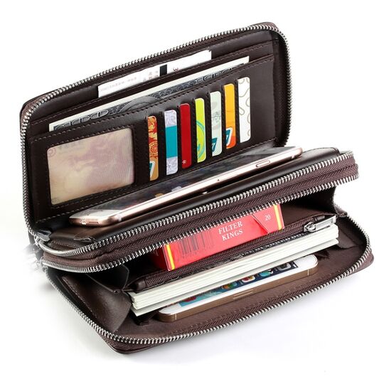 Барсетка мужская "LEINASEN", коричневая П2123