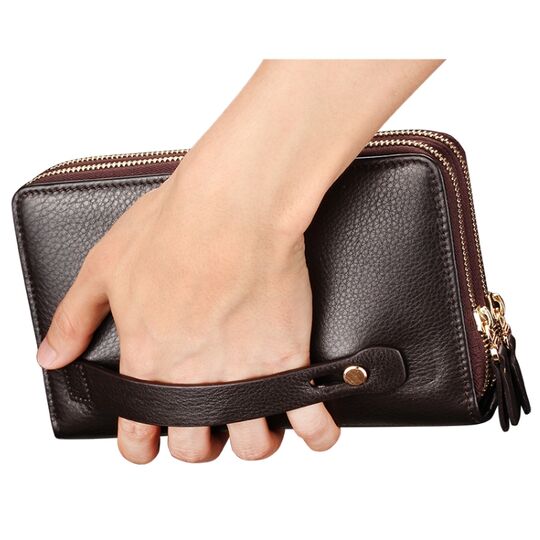 Барсетка мужская "LEINASEN", коричневая П2123