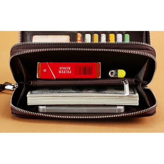 Барсетка мужская "LEINASEN", коричневая П2123