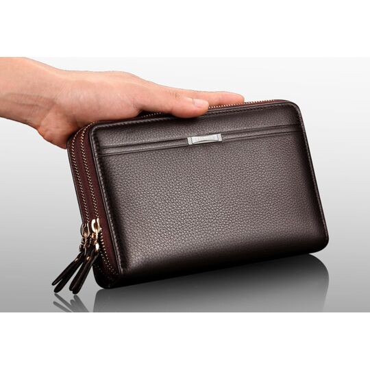 Барсетка мужская "LEINASEN", коричневая П2123