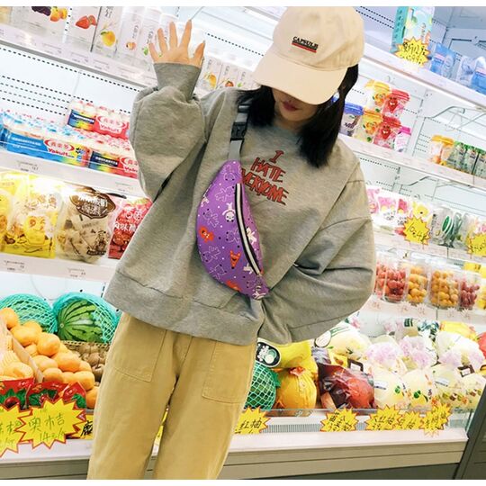 Сумка поясна, бананка, рожева П2135