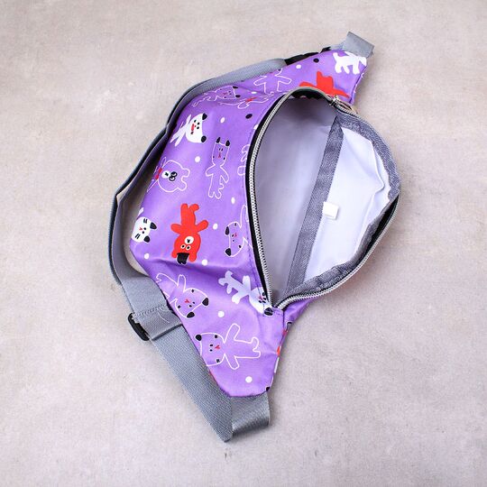 Сумка поясная, бананка, фиолетовая П2142