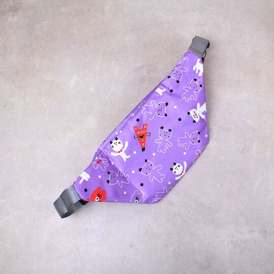 Сумка поясная, бананка, фиолетовая П2142