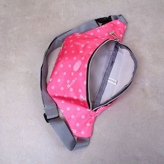 Сумка поясная, бананка, розовая П2143