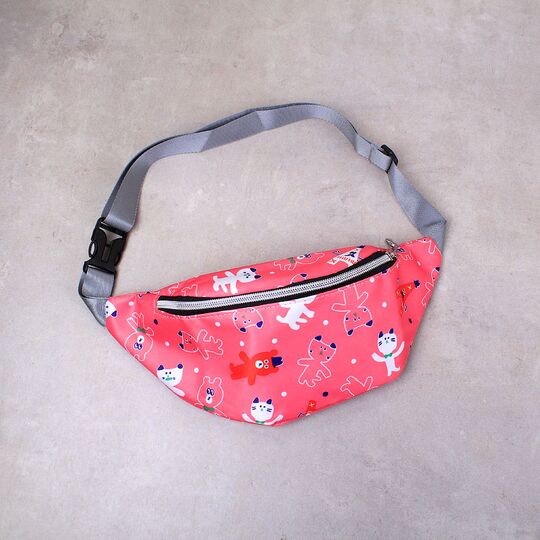 Сумка поясная, бананка, розовая П2144 Сумка поясная, бананка, розовая П2144