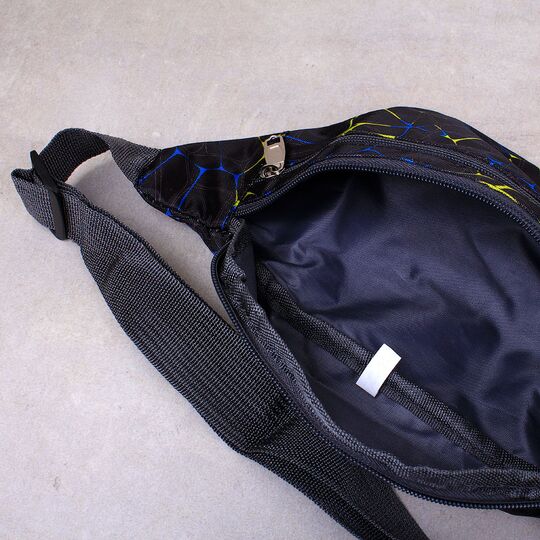 Сумка поясная, бананка, синий черный П2147