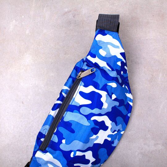 Сумка поясна, бананка, синя камуфляж П2152 Сумка поясна, бананка, синя камуфляж П2152