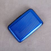Алюминиевая визитница RFID, синяя П2163