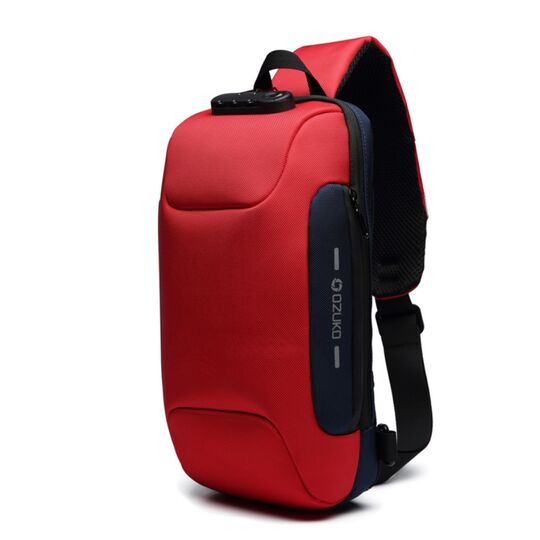 Мужская сумка слинг OZUKO, красная П2165