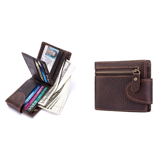 Мужской кошелек KAVIS, коричневый П2242 Мужской кошелек KAVIS, коричневый П2242