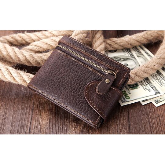 Мужской кошелек KAVIS, коричневый П2242 Мужской кошелек KAVIS, коричневый П2242