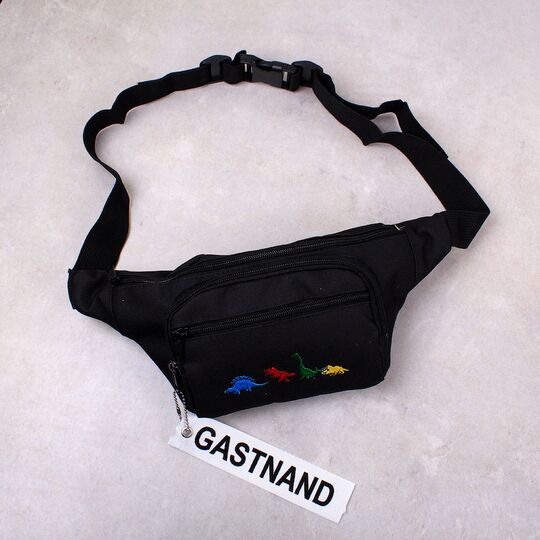 Жіноча поясна сумка, бананка, чорна П2246