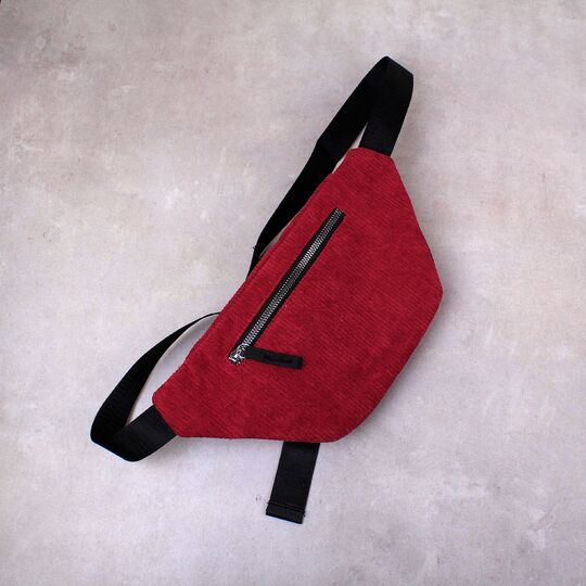 Жіноча бананка, сумка, червона П2247