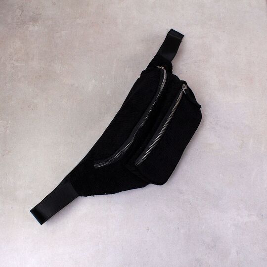 Женская бананка, сумка, черная П2252