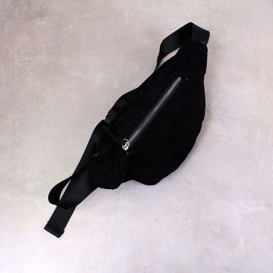 Женская бананка, сумка, черная П2252