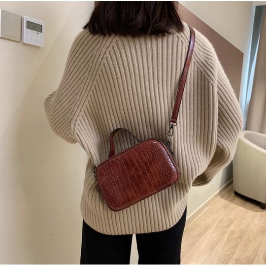 Женская сумочка на плечо, коричневая П2260