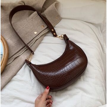 Жіноча сумка на плече, коричнева П2270