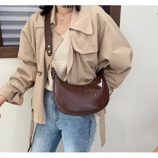 Женская сумка на плечо, коричневая П2270