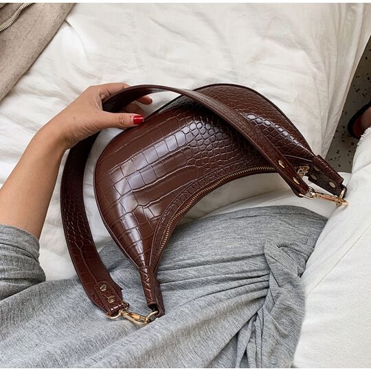 Женская сумка на плечо, коричневая П2270