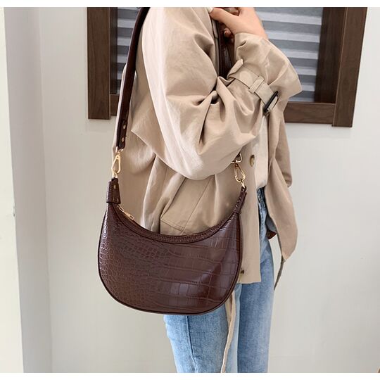 Женская сумка на плечо, коричневая П2270