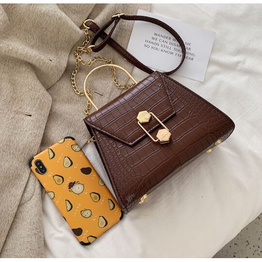 Жіноча сумка клатч, коричнева П2276